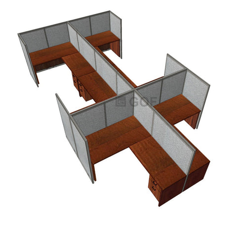 GOF Double 6 Person Workstation Cubicle (C-12'D x 18'W x 5'H) / Office Partition, Room Divider - Kainosbuy.com
