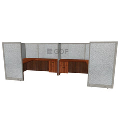 GOF 2 Person Separate Workstation Cubicle (6'D  x 12'W x 5'H -W) / Office Partition, Room Divider - Kainosbuy.com