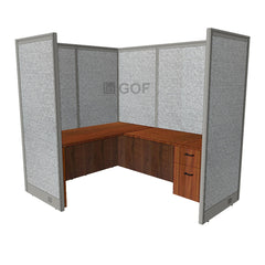 GOF 1 Person Workstation Cubicle (5'D x 6.5'W x 6'H) / Office Partition, Room Divider - Kainosbuy.com