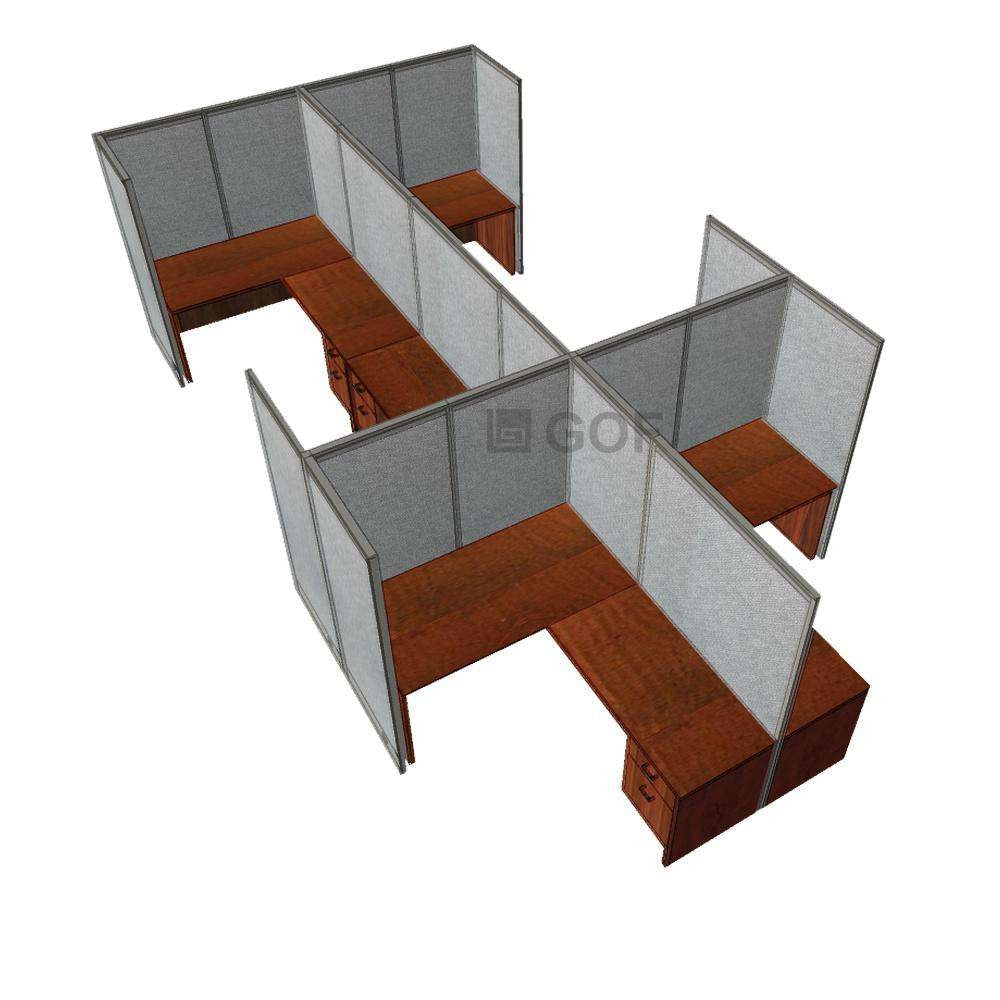 GOF Double 6 Person Workstation Cubicle (C-12'D x 18'W x 6'H) / Office Partition, Room Divider - Kainosbuy.com