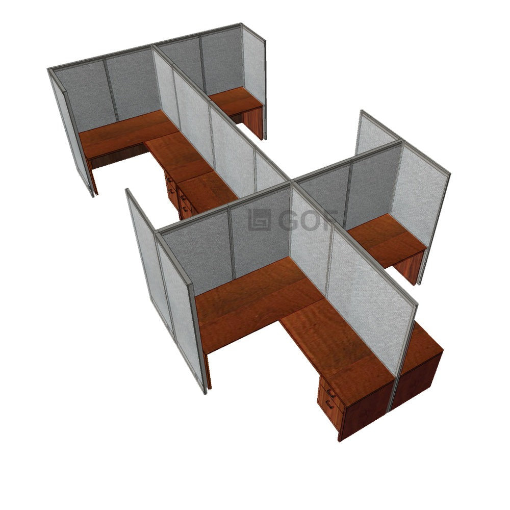 GOF Double 6 Person Workstation Cubicle (10'D x 18'W x 6'H) / Office Partition, Room Divider - Kainosbuy.com