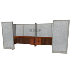 GOF 2 Person Separate Workstation Cubicle (5'D x 12'W x 6'H-W) / Office Partition, Room Divider - Kainosbuy.com