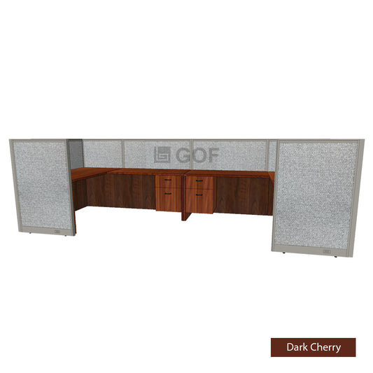 GOF 2 Person Workstation Cubicle (5'D  x 12'W x 4'H) / Office Partition, Room Divider - Kainosbuy.com