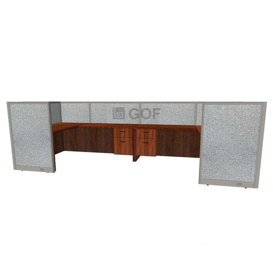 GOF 2 Person Workstation Cubicle (6'D x 14'W x 4'H) / Office Partition, Room Divider - Kainosbuy.com