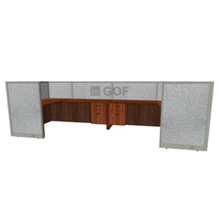 GOF 2 Person Workstation Cubicle (5.5'D x 13'W x 4'H) / Office Partition, Room Divider - Kainosbuy.com