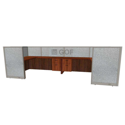 GOF 2 Person Workstation Cubicle (C-6'D x 12'W x 4'H) / Office Partition, Room Divider - Kainosbuy.com