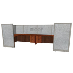 GOF 2 Person Workstation Cubicle (C-6'D x 12'W x 5'H) / Office Partition, Room Divider - Kainosbuy.com