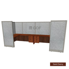 GOF 2 Person Separate Workstation Cubicle (5'D x 13'W x 6'H-W) / Office Partition, Room Divider - Kainosbuy.com