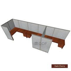 GOF 3 Person Workstation Cubicle (5'D  x 19.5'W x 6'H) / Office Partition, Room Divider - Kainosbuy.com