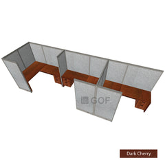 GOF 3 Person Separate Workstation Cubicle (5.5'D x 18'W x 6'H -W) / Office Partition, Room Divider - Kainosbuy.com