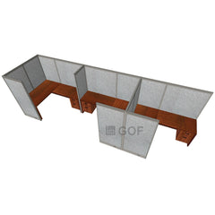 GOF 3 Person Separate Workstation Cubicle (C-6'D x 18'W x 6'H -W) / Office Partition, Room Divider - Kainosbuy.com