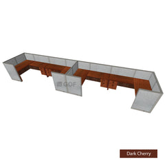 GOF 4 Person Workstation Cubicle (C-6'D  x 24'W x 4'H) / Office Partition, Room Divider - Kainosbuy.com
