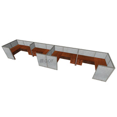 GOF 4 Person Separate Workstation Cubicle (6'D x 28'W x 4'H -W) / Office Partition, Room Divider - Kainosbuy.com