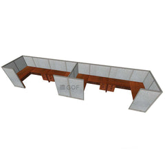 GOF 4 Person Workstation Cubicle (5.5'D  x 26'W x 5'H) / Office Partition, Room Divider - Kainosbuy.com