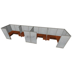 GOF 4 Person Separate Workstation Cubicle (5'D x 24'W x 6'H -W) / Office Partition, Room Divider - Kainosbuy.com