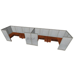 GOF 4 Person Workstation Cubicle (5'D  x 24'W x 6'H) / Office Partition, Room Divider - Kainosbuy.com