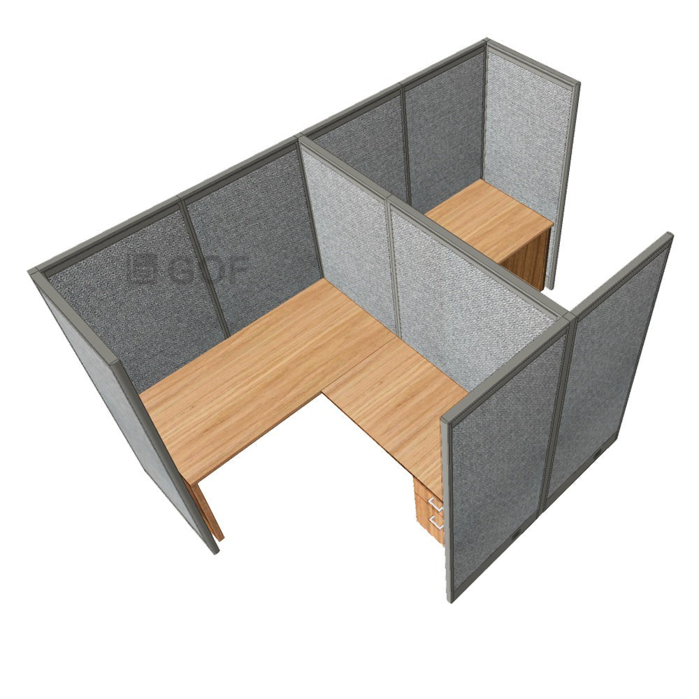 GOF Double 2 Person Workstation Cubicle (C-12'D x 6'W x 6'H) / Office Partition, Room Divider - Kainosbuy.com