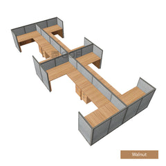 GOF Double 8 Person Workstation Cubicle (12'D x 28'W x 4'H) / Office Partition, Room Divider - Kainosbuy.com