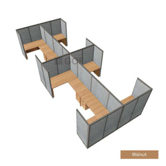 GOF Double 8 Person Workstation Cubicle (10'D x 24'W x 6'H) / Office Partition, Room Divider - Kainosbuy.com