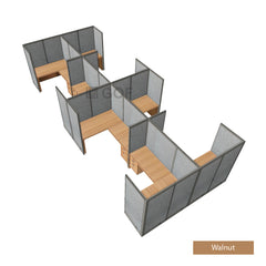 GOF Double 8 Person Separate Workstation Cubicle (12'D  x 24'W x 6'H -W) / Office Partition, Room Divider - Kainosbuy.com