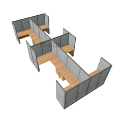 GOF Double 8 Person Workstation Cubicle (11'D x 26'W x 6'H) / Office Partition, Room Divider - Kainosbuy.com