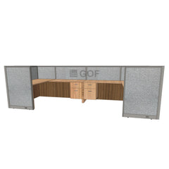 GOF 2 Person Workstation Cubicle (5.5'D x 13'W x 4'H) / Office Partition, Room Divider - Kainosbuy.com