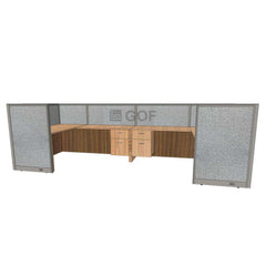 GOF 2 Person Workstation Cubicle (5'D  x 12'W x 4'H) / Office Partition, Room Divider - Kainosbuy.com
