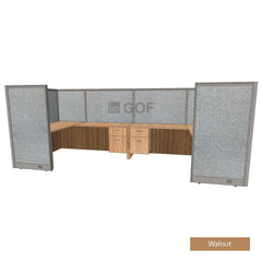 GOF 2 Person Workstation Cubicle (5.5'D x 12'W x 5'H) / Office Partition, Room Divider - Kainosbuy.com