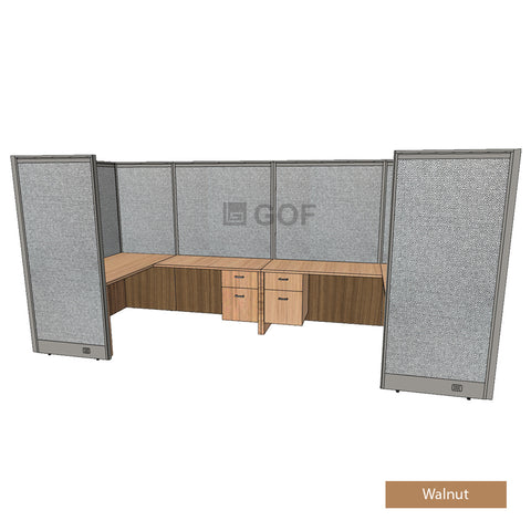 GOF 2 Person Separate Workstation Cubicle (5'D x 13'W x 6'H-W) / Office Partition, Room Divider - Kainosbuy.com