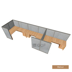 GOF 3 Person Workstation Cubicle (5'D x18'W x 5'H) / Office Partition, Room Divider - Kainosbuy.com