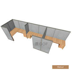 GOF 3 Person Separate Workstation Cubicle (5.5'D x 18'W x 6'H -W) / Office Partition, Room Divider - Kainosbuy.com