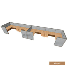 GOF 4 Person Workstation Cubicle (C-6'D  x 24'W x 4'H) / Office Partition, Room Divider - Kainosbuy.com