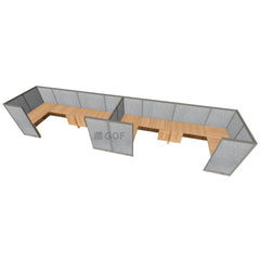 GOF 4 Person Workstation Cubicle (5.5'D  x 26'W x 5'H) / Office Partition, Room Divider - Kainosbuy.com
