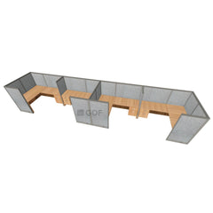 GOF 4 Person Separate Workstation Cubicle (5'D x 26'W x 5'H -W) / Office Partition, Room Divider - Kainosbuy.com