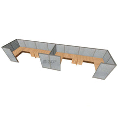 GOF 4 Person Workstation Cubicle (5'D  x 24'W x 5'H) / Office Partition, Room Divider - Kainosbuy.com