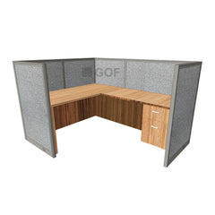 GOF 1 Person Workstation Cubicle (5.5'D x 6'W x 4'H) / Office Partition, Room Divider - Kainosbuy.com