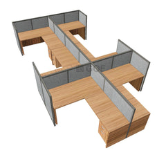 GOF Double 6 Person Workstation Cubicle (10'D x 18'W x 4'H) / Office Partition, Room Divider - Kainosbuy.com
