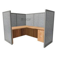 GOF 1 Person Workstation Cubicle (5'D x 6.5'W x 5'H) / Office Partition, Room Divider - Kainosbuy.com