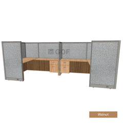 GOF 2 Person Separate Workstation Cubicle (5.5'D  x 12'W x 5'H-W) / Office Partition, Room Divider - Kainosbuy.com
