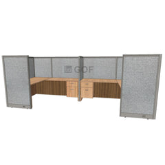GOF 2 Person Separate Workstation Cubicle (5.5'D  x 13'W x 5'H-W) / Office Partition, Room Divider - Kainosbuy.com