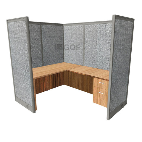 GOF 1 Person Workstation Cubicle (C-6'D x 6'W x 6'H) / Office Partition, Room Divider - Kainosbuy.com