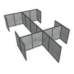 GOF Double 6 Person Workstation Cubicle (10'D x 18'W x 4'H) / Office Partition, Room Divider - Kainosbuy.com