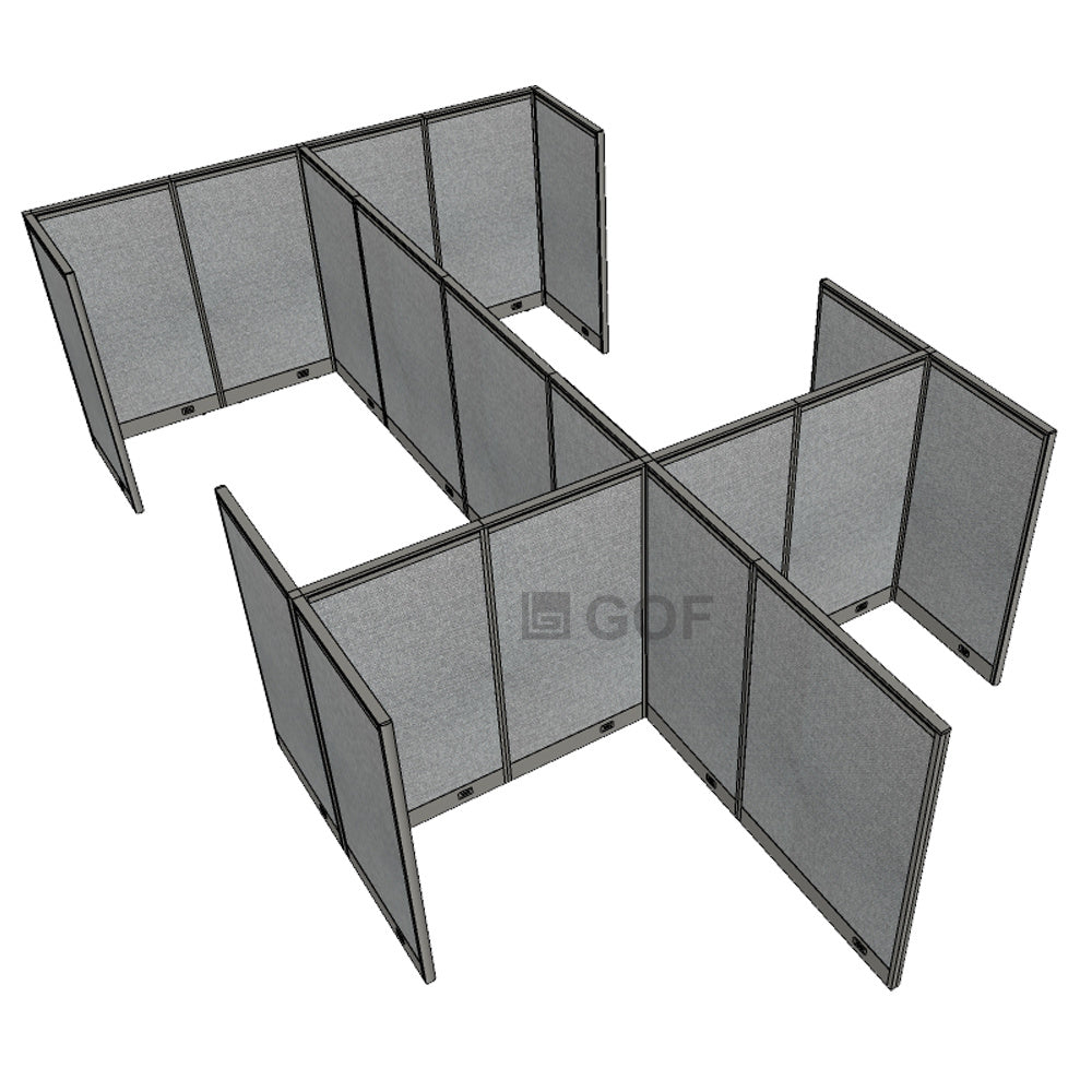 GOF Double 6 Person Workstation Cubicle (10'D x 19.5'W x 5'H) / Office Partition, Room Divider - Kainosbuy.com