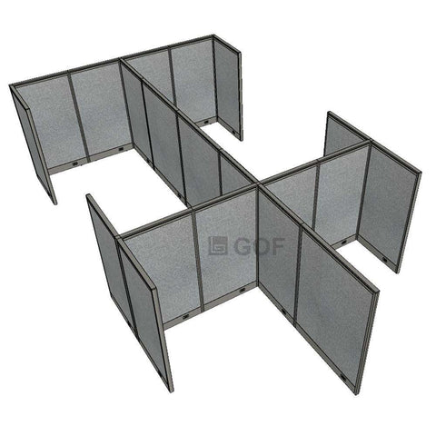 GOF Double 6 Person Workstation Cubicle (12'D x 18'W x 5'H) / Office Partition, Room Divider - Kainosbuy.com