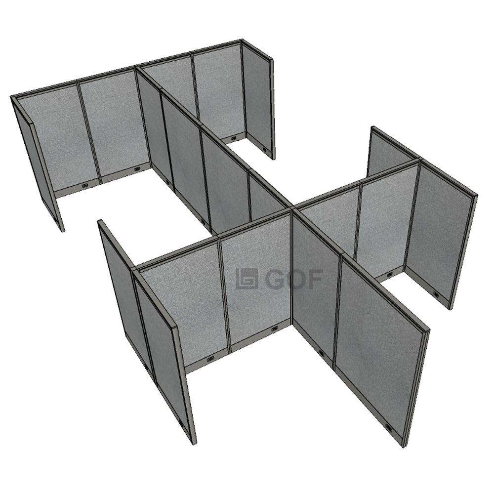 GOF Double 6 Person Workstation Cubicle (11'D x 19.5'W x 5'H) / Office Partition, Room Divider - Kainosbuy.com