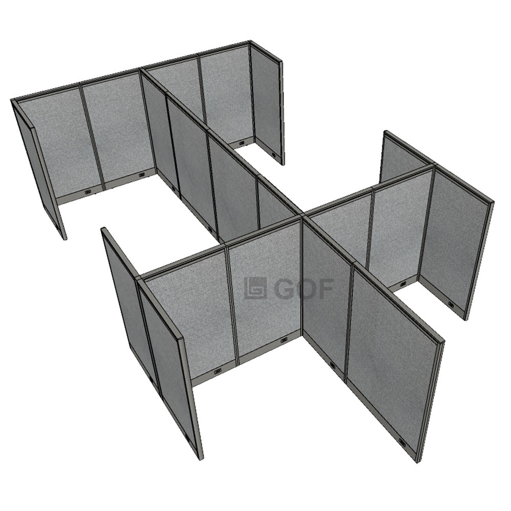 GOF Double 6 Person Workstation Cubicle (10'D x 18'W x 5'H) / Office Partition, Room Divider - Kainosbuy.com