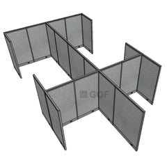 GOF Double 6 Person Workstation Cubicle (10'D x 19.5'W x 5'H) / Office Partition, Room Divider - Kainosbuy.com