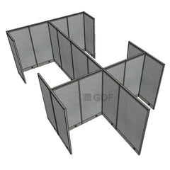 GOF Double 6 Person Workstation Cubicle (10'D x 19.5'W x 6'H) / Office Partition, Room Divider - Kainosbuy.com