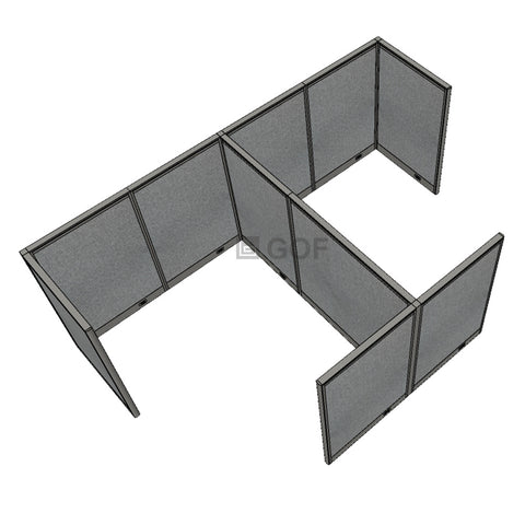 GOF Double 2 Person Workstation Cubicle (C-12'D x 6'W x 4'H) / Office Partition, Room Divider - Kainosbuy.com