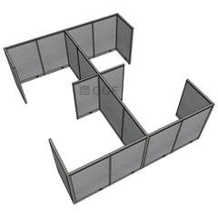 GOF Double 4 Person Separate Workstation Cubicle (C-12'D x 12'W x 4'H-W) / Office Partition, Room Divider - Kainosbuy.com